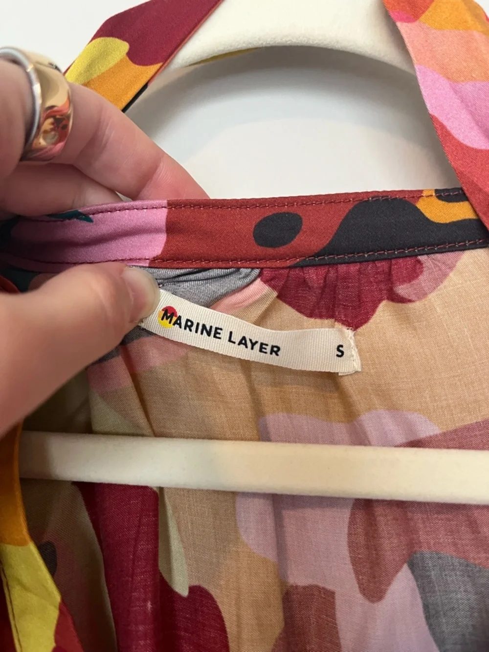 Marine Layer Elise Mini Dress Exploded Floral Belted Pockets Size S - Picture 5 of 10